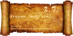 Kreiner Terézia névjegykártya